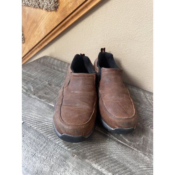 Red Head DRY-PLUS MOC 11.5m Mens Waterproof Shoes Slip On Coffee Brown - Picture 2 of 5